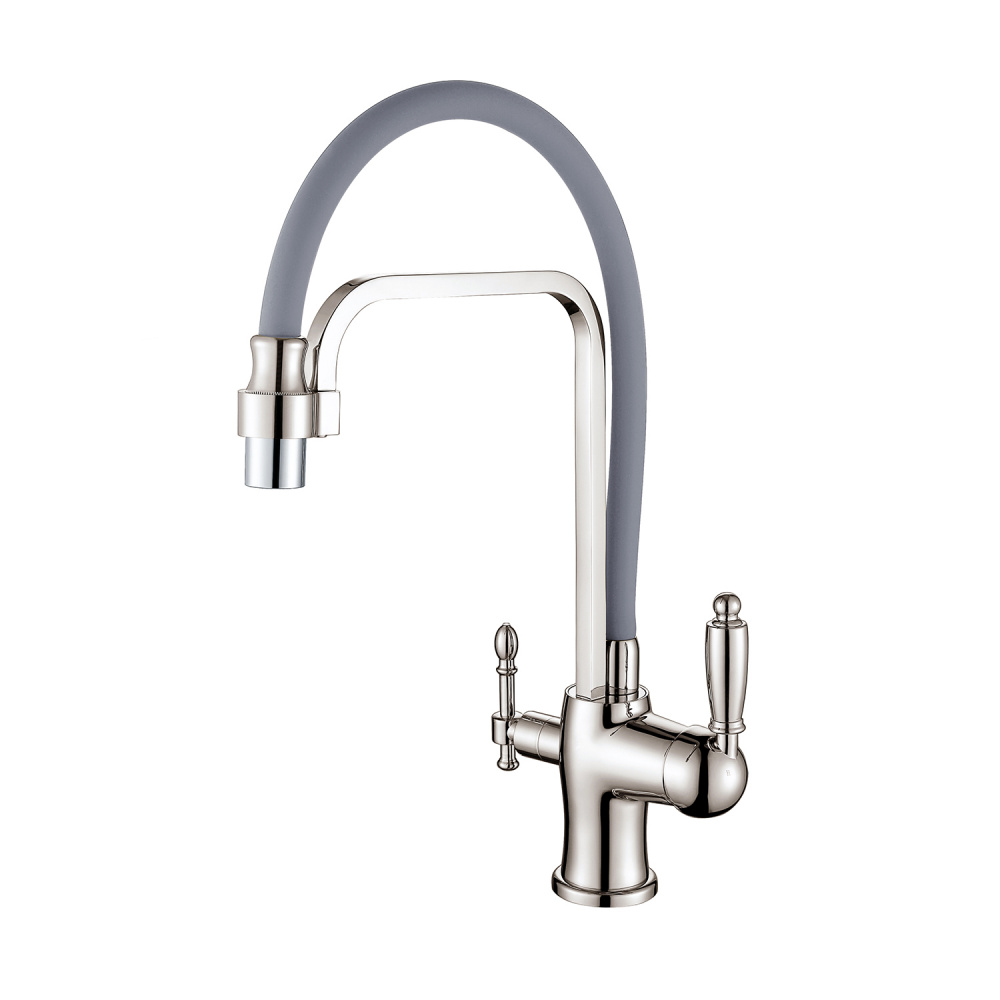 Смеситель для кухни с гибким изливом Kern 2084 Satin GRAY